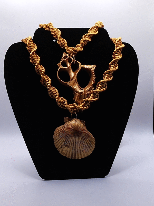 Large Gold Triple-Shell Necklace