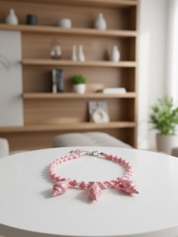 Pink Spiral Shell Charm Necklace